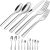 45-Piece Silverware Flatware Cutlery Set Service for 8, Durable 18/0 Stainless Steel Tableware in Ergonomic Design Size and Weight, Dishwasher Safe