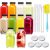 CUCUMI 10pcs 16oz Glass Juice Bottles with Lids, Reusable Juice Containers Drinking Jars Water Cups with Brush, Glass Straws, Lids with Hole